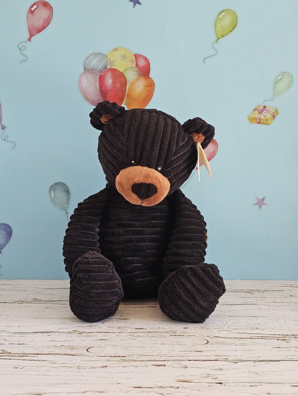 Unipak Kordy Black Corduroy Bear, With Tags